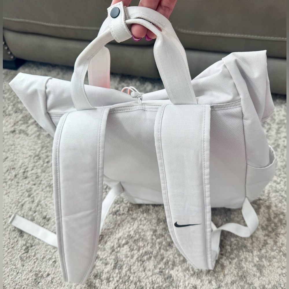 Nike Roll Top Backpack White Neon Just Do It Bag - Picture 3 of 11